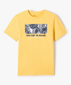GEMO Tee-shirt garçon à manches courtes à motifs exotiques jaune standard