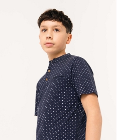 GEMO Polo à manches courtes et col mao garçon navy