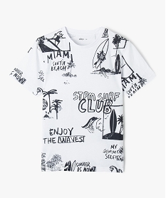 GEMO Tee-shirt avec motif surf sur le buste garçon blanc vif