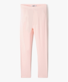 GEMO Legging long uni en coton stretch fille Rose