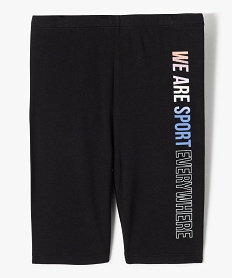 GEMO Leggings fille court avec inscriptions pailletées noir standard