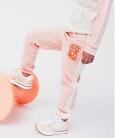 GEMO Pantalon de jogging fille avec bandes contrastantes - Camps United Rose