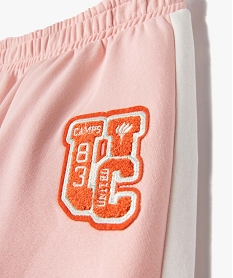 pantalon de jogging fille avec bandes contrastantes - camps united rose pantalonsI806401_3