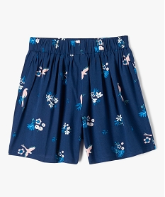 short fille fluide et ample a motif tropical bleu shortsI806901_3