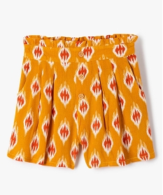 GEMO Short fille imprimé taille haute jaune standard
