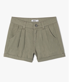 GEMO Short large en toile de coton fille kaki standard