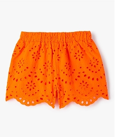 GEMO Short fille en broderie anglaise orange standard