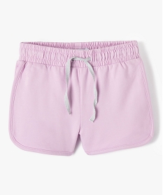 GEMO Short en maille avec taille élastiquée fille violet standard