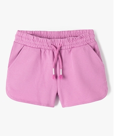 GEMO Short fille en maille fine avec ceinture élastique violet standard