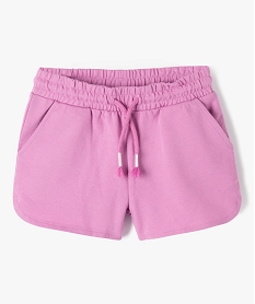 GEMO Short fille en maille fine avec ceinture élastique Violet