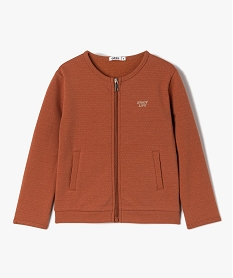 GEMO Sweat zippé à col rond avec motifs pailletés fille marron standard