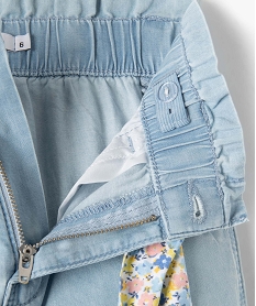 pantalon fille delave avec ceinture fleurie amovible bleuI812301_4