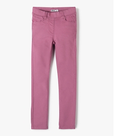 pantalon skinny uni a taille elastiquee fille violet pantalonsI813201_1