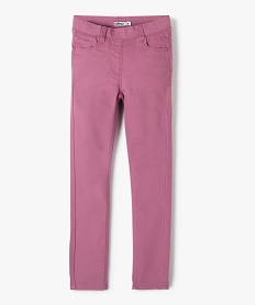 GEMO Pantalon skinny uni à taille élastiquée fille Violet