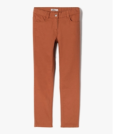 pantalon stretch coupe slim fille brun pantalonsI813301_1