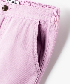 pantalon fille coupe cargo avec ceinture elastique violetI814201_2