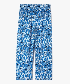 GEMO Pantalon fille fluide à motifs feuillage exotique bleu standard
