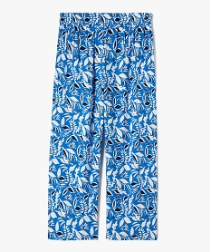 pantalon fille fluide a motifs feuillage exotique bleu pantalonsI814501_1