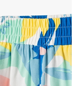 pantalon fille fluide a motifs feuillage exotique multicoloreI814601_2