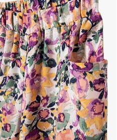 pantalon fille a motifs fleuris coupe ample multicoloreI814701_2