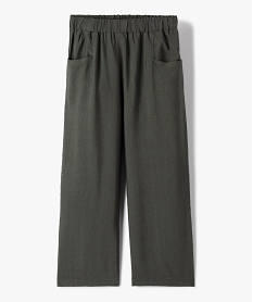 GEMO Pantalon fille coupe ample avec taille élastique kaki standard