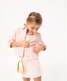 GEMO Veste fille en denim avec poches plaquées rose standard