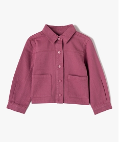 veste fille en denim avec poches plaquees violet blousons et vestesI817001_1