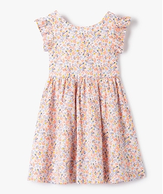 GEMO Robe de cérémonie fille à motifs fleuris avec jupon Beige