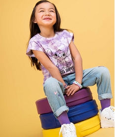 GEMO Tee-shirt fille loose tie-and-dye imprimé Stitch - Lilo & Stitch Disney violet standard