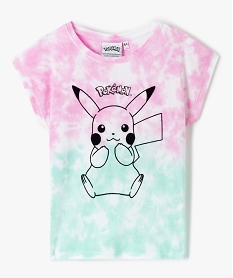GEMO Tee-shirt fille loose tie-and-dye imprimé Pikachu - Pokémon Multicolore