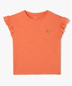 GEMO Tee-shirt fille à manches courtes avec volants Orange