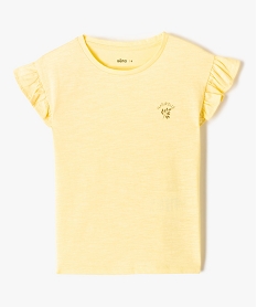 tee-shirt fille a manches courtes avec volants jauneI827001_1
