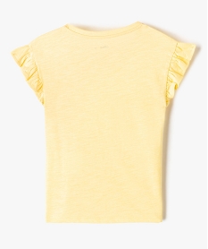 tee-shirt fille a manches courtes avec volants jauneI827001_3