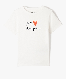 GEMO Tee-shirt enfant à manches courtes avec message Beige