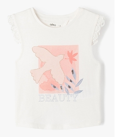 GEMO Débardeur fille avec motif pailleté et dos ouvert blanc chine