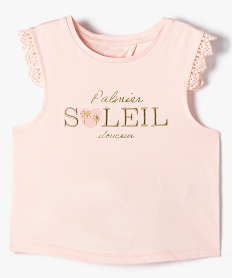 GEMO Débardeur fille avec motif pailleté et dos ouvert rose standard
