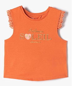 GEMO Débardeur fille avec motif pailleté et dos ouvert orange standard