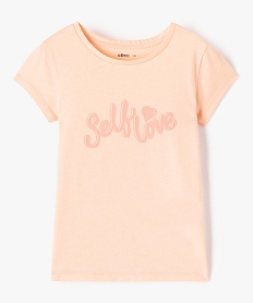 GEMO Tee-shirt fille à manches courtes avec motif Orange