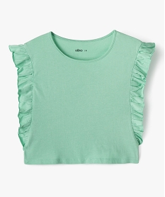 GEMO Tee-shirt avec volants sur les côtés fille vert standard