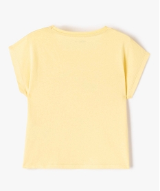 tee-shirt fille ample a manches courtes avec motif paillete jauneI829301_3