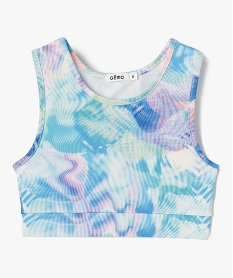 GEMO Brassière de sport fille avec ouverture dos bleu standard