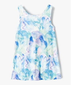 GEMO Robe fille avec combishort intégré en microfibre bleu standard
