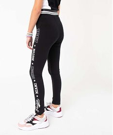 GEMO Leggings fille avec inscription sur une jambe Noir