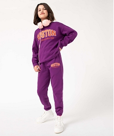 GEMO Jogging fille en molleton doux Violet