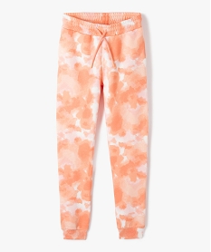 GEMO Pantalon de jogging fille à motifs tachetés Orange