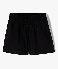 GEMO Short fille avec ceinture smockée Noir