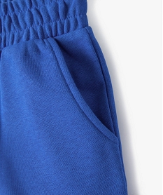 short fille en maille avec large ceinture elastique bleu shortsI840101_3