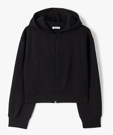 GEMO Sweat fille zippé à capuche noir standard