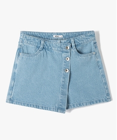 GEMO Jupe short fille en denim Gris