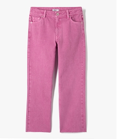 GEMO Jean fille regular 78e à taille haute et finitions sans coutures violet vif
